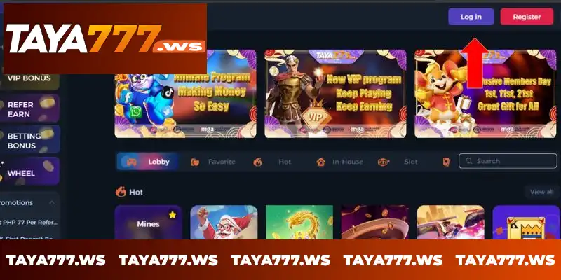 Click on the login button on the homepage.